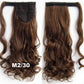 24" Long Wavy Wrap Around Clip In Ponytail Hair Extension Synthetic Natural Wave Pony Tail Fake Hair