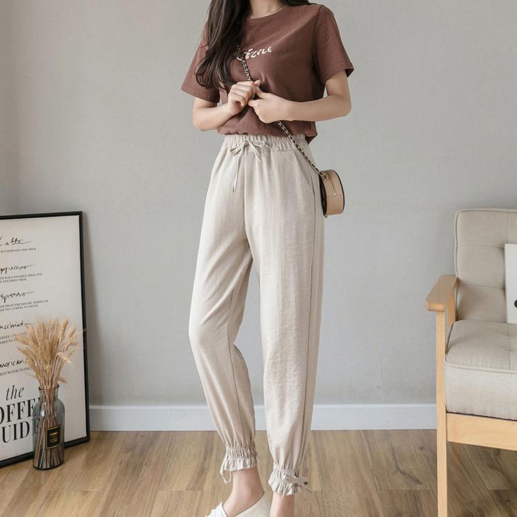 WTEMPO Summer Cool Thin Pants Women Loose Wide Leg Harlan Trousers Casual Comfortable Home Go Out Party