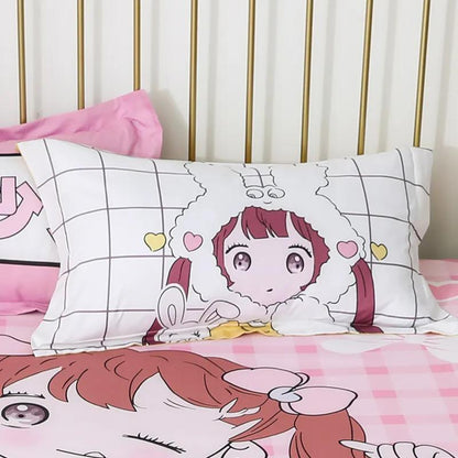 Pillow Cover Large Single Simple Cartoon Student Dormitory Pillow Core Cover A Set 48*74cm