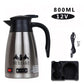 12V/24V 800ml Car Stainless Steel Electric Heating Kettle Set Temperature Insulation Pot Coffee Tea Water Heating Pot
