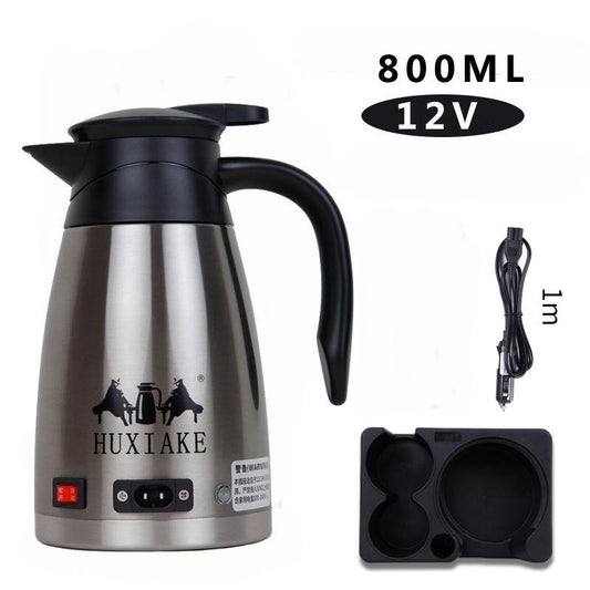 12V/24V 800ml Car Stainless Steel Electric Heating Kettle Set Temperature Insulation Pot Coffee Tea Water Heating Pot