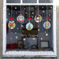 Double-sided Christmas watercolor hanging window display store glass door wall stickers crystal