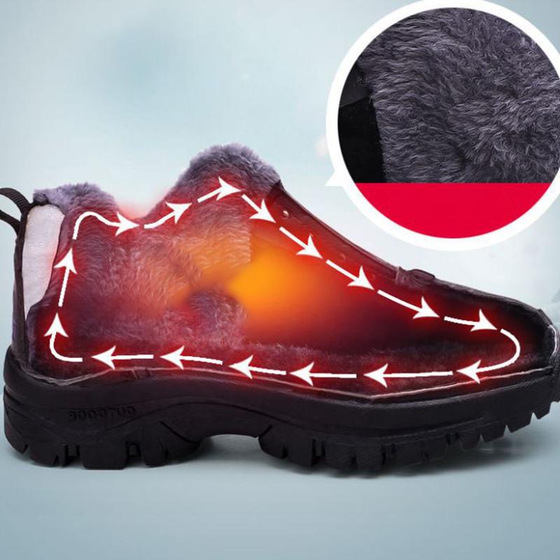 Winter Men's and Women's Outdoor Trekking Shoes Plus Velvet Warm Soft Bottom Walking Shoes Wear-resistant Non-slip Couple Sports Shoes