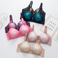 Lace Pattern Diamond Pendant Large Size Thin Bra Without Steel Ring Gathered Sexy Bra Ladies Underwear Light and Breathable