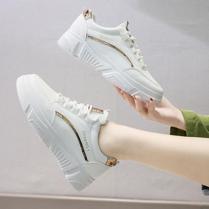 Korean Version of The Female Student Clearance Sports Shoes All-match Fashion Platform Shoes Military Training Running Shoes