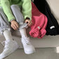 Plus Velvet Padded Trousers Women's Autumn and Winter New Casual Sports Trousers Korean Version of The High-waisted Thin Loose All-match Trousers