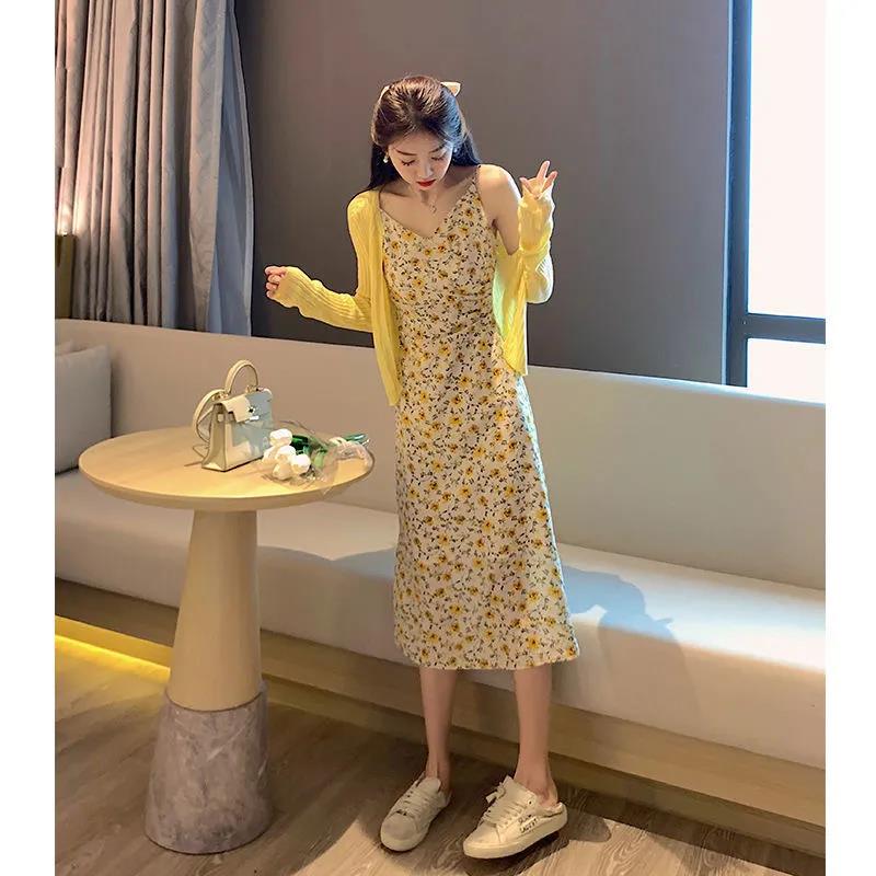Spring and Summer Floral Sling Small Fresh Gentle Wind Slimming Dress