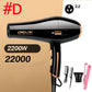 2200W Commercial Hair Dryer Set Blu-ray Hair Care Hot/cold Hair Dryer Barber Equipment for Home Hair Salon