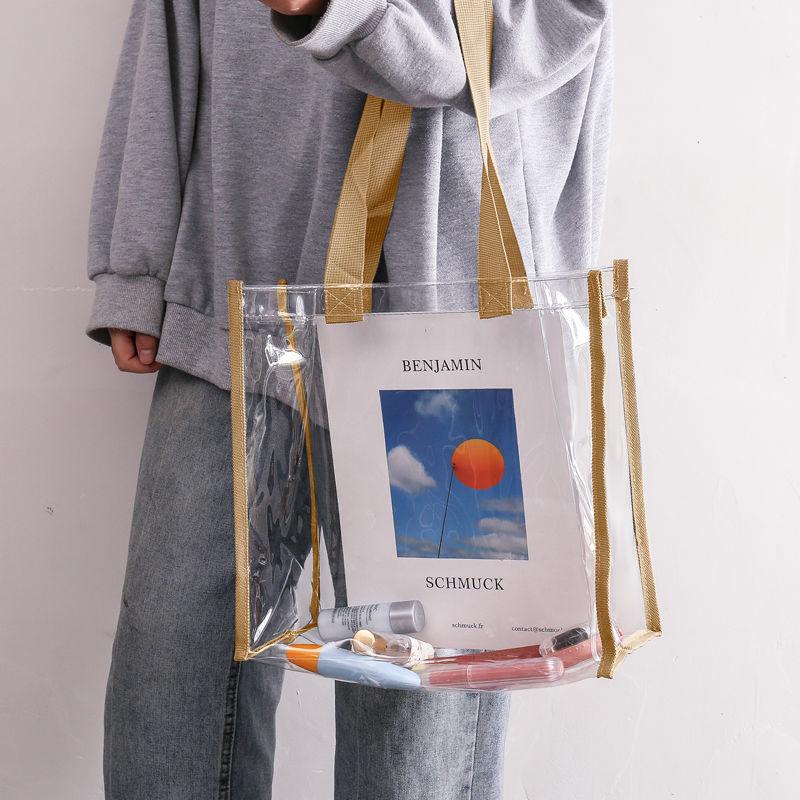 1pcs Women Clear Handbag Waterproof for Bathing Swimming Beach Shopping Bag Portable Shoulder Transparent Bag Crossbody Bag
