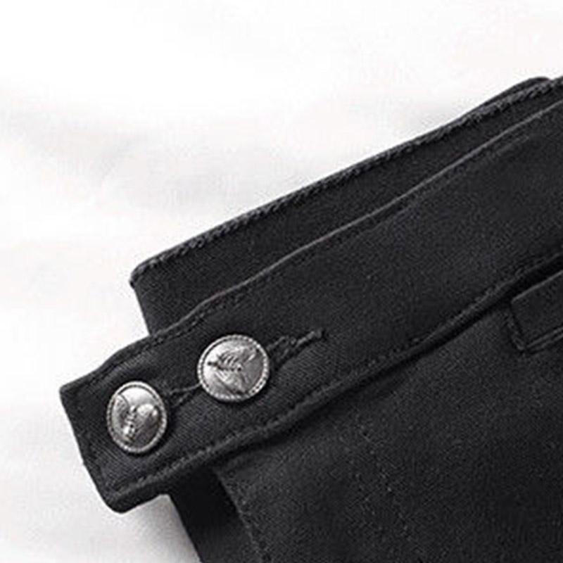Double-button Shape Leggings Winter Slim Leggings Plus Velvet Thickening Outer Wear Solid Color Warm Stretch Leggings