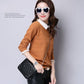 Spring Autumn Winter Fake Two-piece Color-blocking Sweater Women Loose Knit Bottoming Sweater Sweet Doll Collar Pullover Sweater