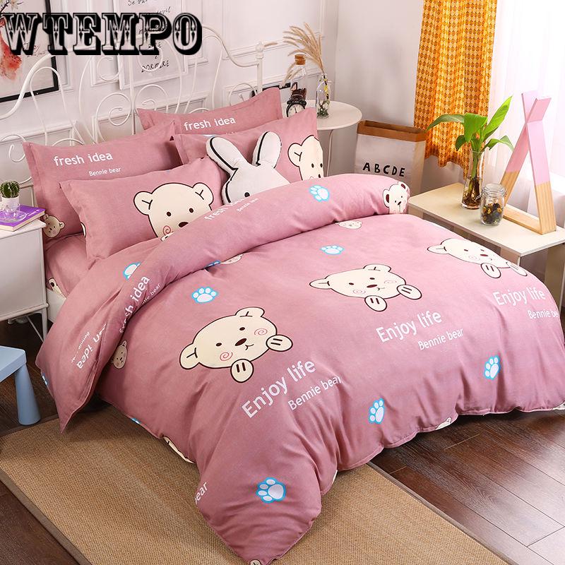 Home Textile King Queen Bedding Sets Bedlinen cartoon Duvet Cover Pillowcase Bed Sheet