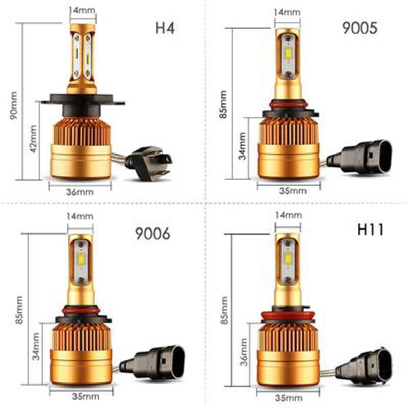 Car LED 9005 9006 9012 LED Headlight Bulbs with 1515 Chips 12V Car Light Auto LED Lamp Bulb Far and Near Light Free Modification