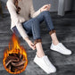 Coffee Velvet Slim Jeans Women's Winter Plus Velvet Thickening Outer Wear Trousers High Waist Leggings Warm Pants with Velvet Feet