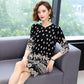 Floral Print Sweater Dress Women Autumn Winter  Knitted Pullover O-Neck Long Sleeve Long Knit Dress