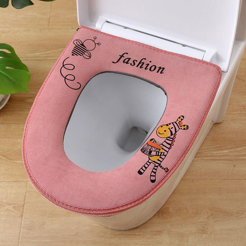 Toilet Seat Cover Toilet Cover Universal Zipper Waterproof and Warmth Four Seasons Universal Toilet Sticker