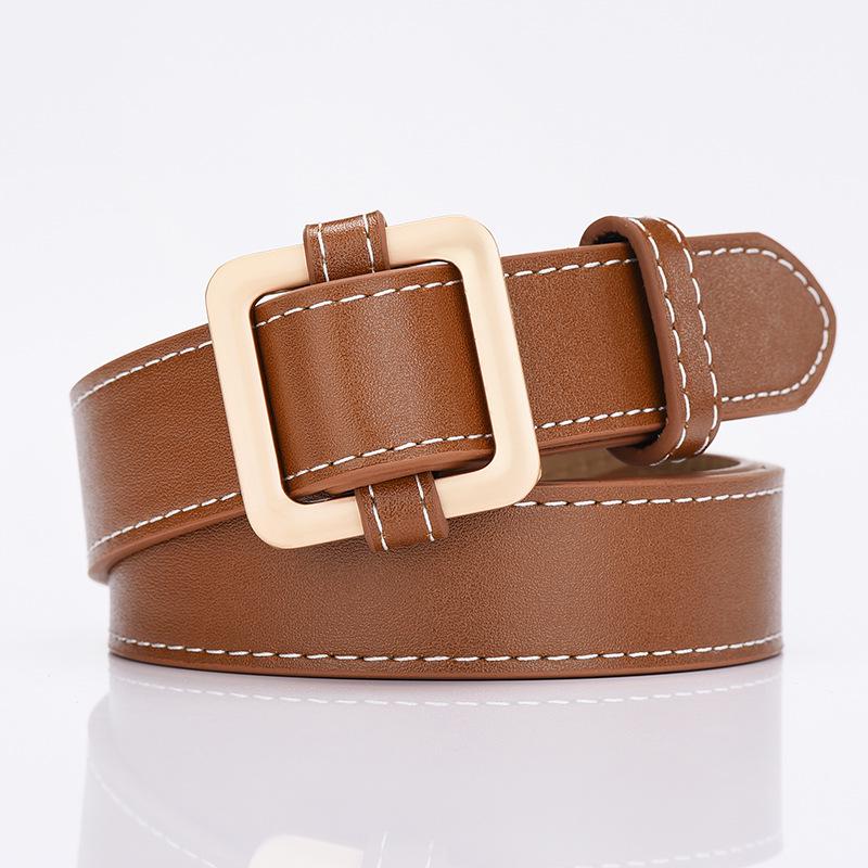 Women Girl Fashion Black PU Leather Belt High Quality Dress Jeans Belts