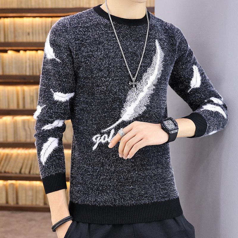 Winter Men's Sweater Thickened Bottoming Shirt Jacket Warm Clothing Sweater Top