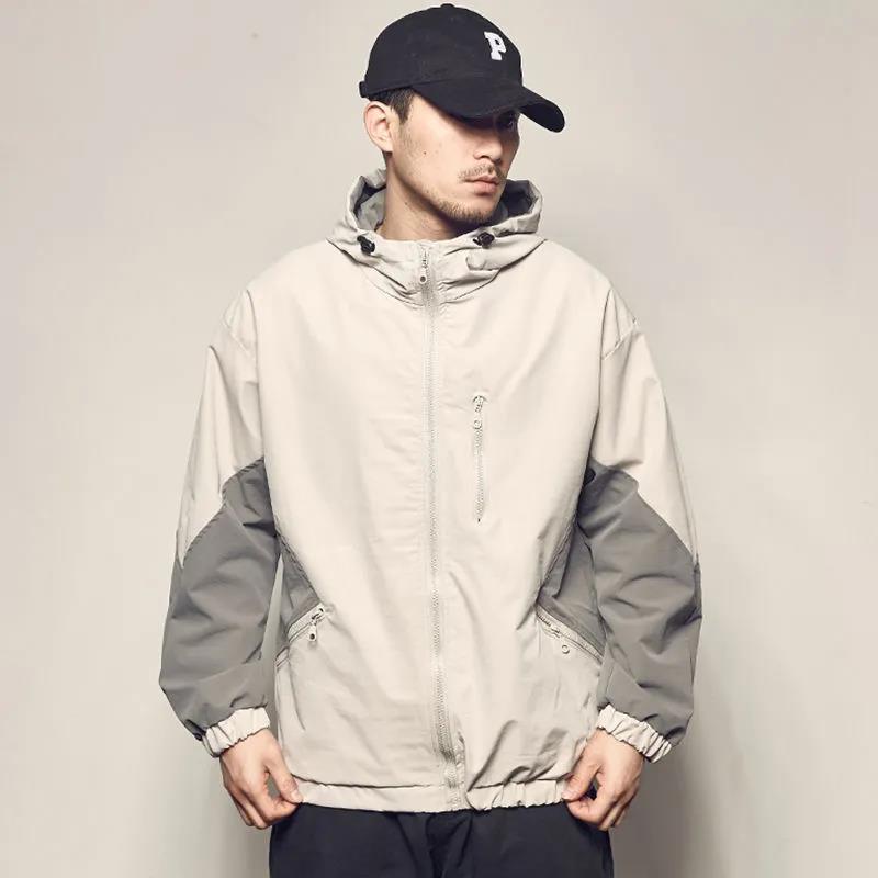 Spring and Autumn New Men's Working Jacket Color Hooded Underwear Loose Leisure Jacket