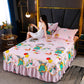 3pcs/set Cute Princess Style Sheets Korean Queen-size Bed Skirt Printed One-piece Sheets