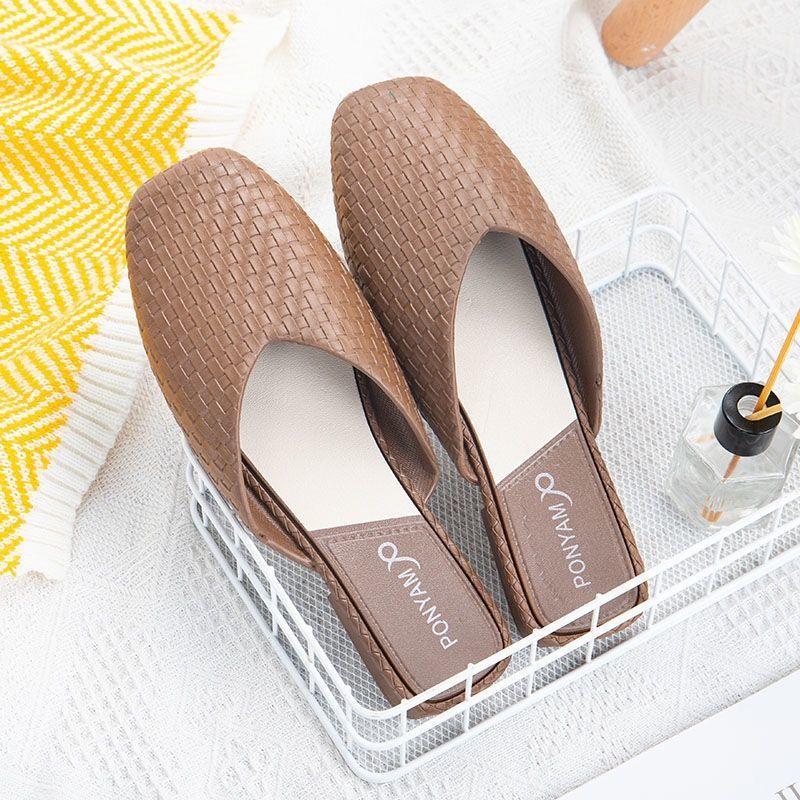Fashion Slippers Women Summer Wear Korean Style Trend Lazy Wild Half-drag Fashion Flat Sandals and Slippers Women