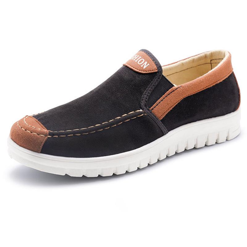 Old Beijing Cloth Shoes Men's Breathable Casual Shoes Dad Shoes Spring Soft Bottom Deodorant New One-legged Lazy Canvas Shoes