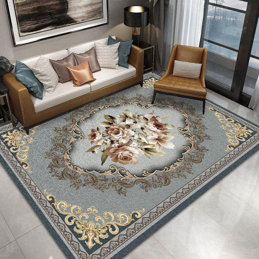 Chinese Antique Big Carpet Floral Auspicious Living Room Bedroom Carpet Coffee Table Sofa Home Bedside Blanket