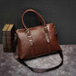 Business briefcase men brown large capacity retro anti-theft handbag shoulder bags computer bag