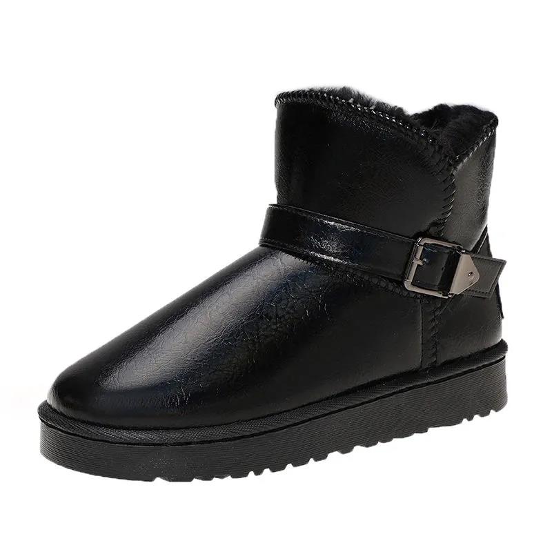 Thicken Plus Velvet Snow Boots Women All-match Flat-bottomed Waterproof Super Warm Cotton Boots Winter Shoes