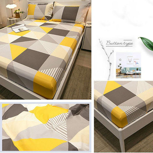 Skin-friendly Cotton Protective Cover Mattress Cover  Three-piece Non-slip Thickened Bedspread Bed Sheet Pillowcase