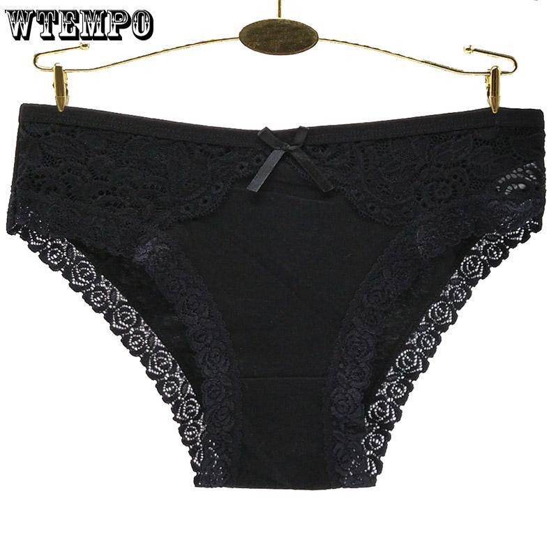 WTEMPO 6 Pcs/Lot sexy lace lady underwear woman panties cotton Lace Panties Everyday Briefs Lingerie