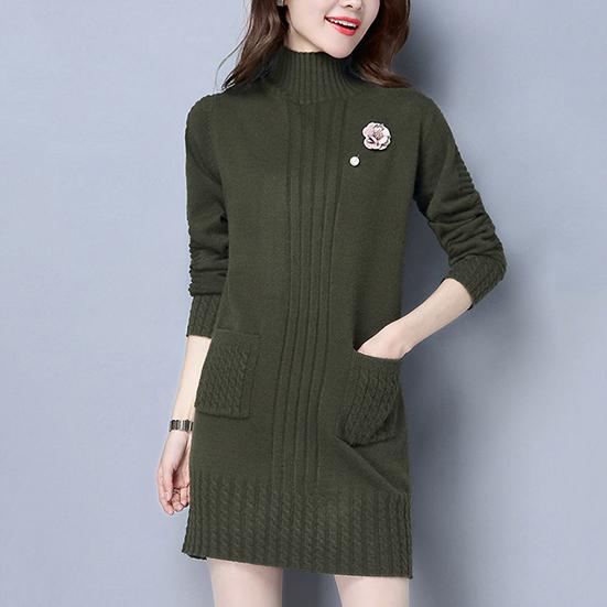 Women's Winter Large Size Versatile Thick Sweater Female Autumn Loose Long Sleeve Warm Mid-length Knitted Pullover