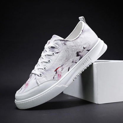 Chinese style canvas shoes for men Board shoes Men's trendy graffiti personality casual shoes