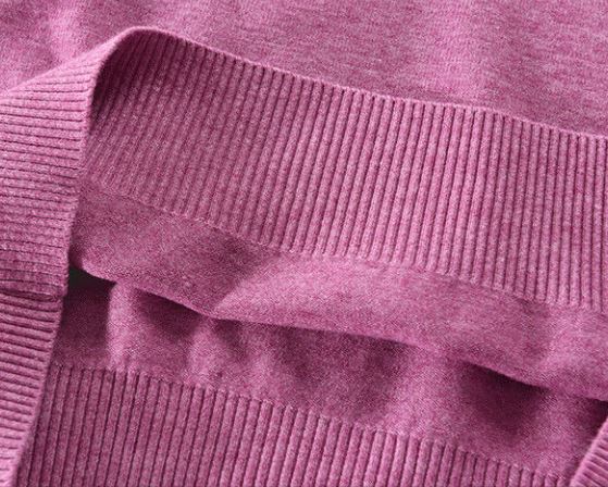 Women's Bow Knot Diamond V-Neck Sweater Solid Color Loose Pullover Long Sleeve Knit Sweater