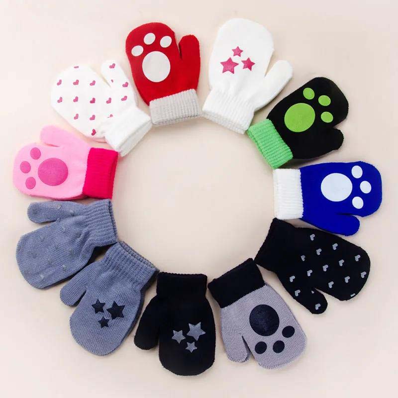 Baby Gloves Autumn and Winter Infant Children Thin Section Kids Cute Cartoon Warm Fingers