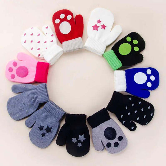 Baby Gloves Autumn and Winter Infant Children Thin Section Kids Cute Cartoon Warm Fingers