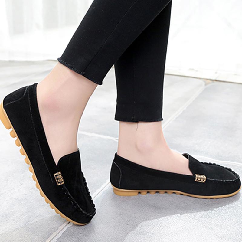 Women's Fashion Ballet Flats Cute Slip on Low Heel Ladies Boat Shoes