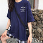 Short Sleeve T-shirt Women Summer Loose Round Neck Top Solid Color