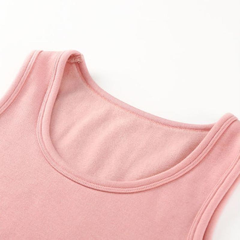 Women Sleeveless Thermal Underwear Women Winter Plus Velvet Thicken Vest Sexy Pajamas Autumn Spring Windproof Soft Lining High Elasticity Comfortable