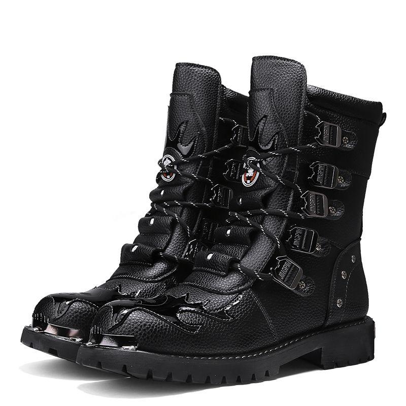 Martin Boots Men's High-top British Style Boots Tooling Boots Autumn Motorcycle Leather Boots Rider Boots Winter Men's Shoes