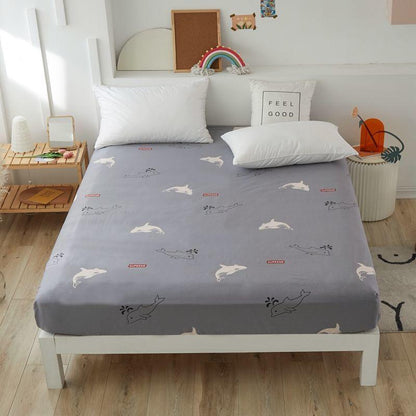 Skin-friendly Cotton Bed Cover Non-slip Fixed Mattress Cover Dust Protection Cover Bedding Cotton Bed Sheet Single Piece