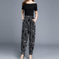 Autumn and Summer Style Fall Feeling Pattern Bloomers Cropped Trousers Feet Pants Women Loose Harem Pants