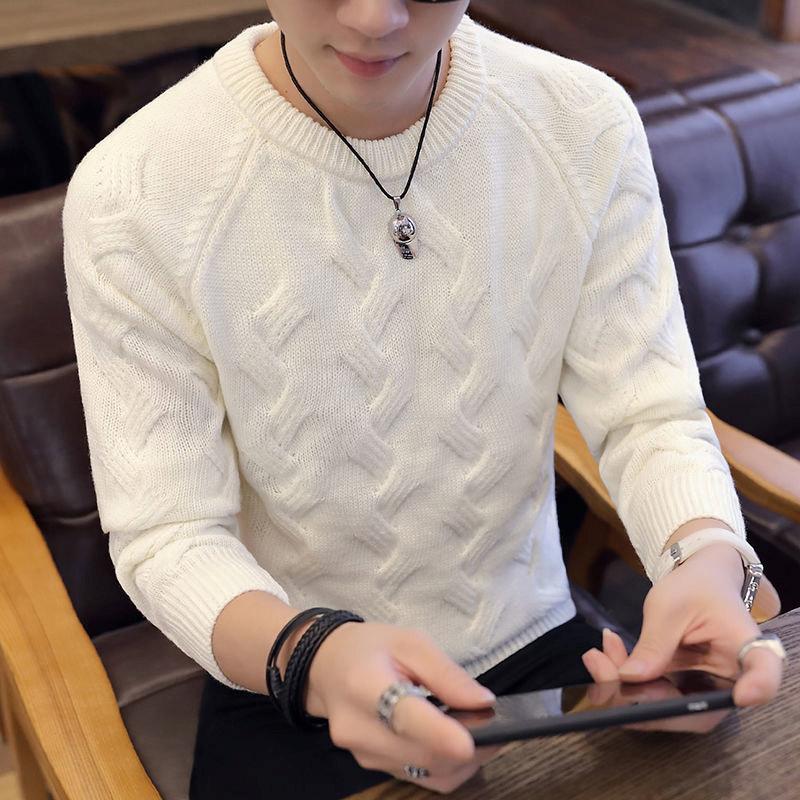 Autumn and Winter Men's Slim Turtleneck Sweater Thickening Trend Youth Sweater