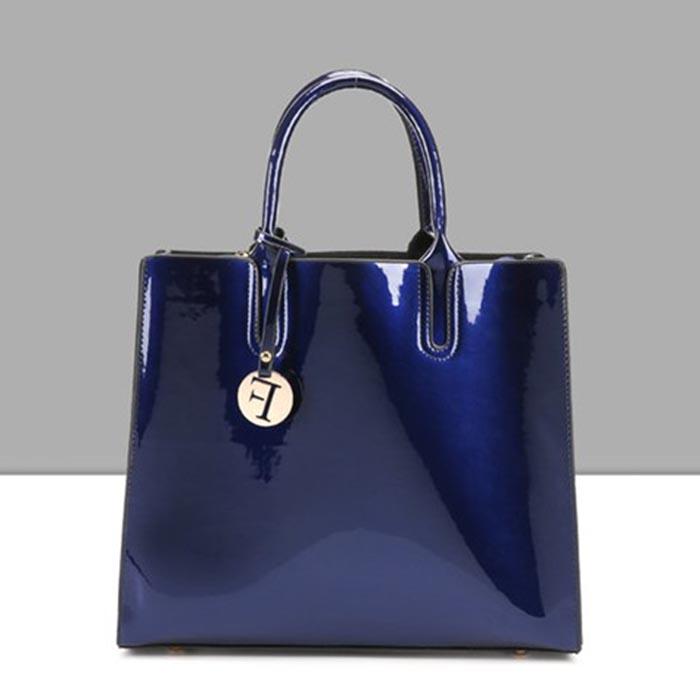Patent Leather Handbag Bright Leather Wild Female Bag Small Square Bag Briefcase Messenger Bag