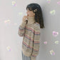 Pofulove Turtleneck Crew Neck Autumn Winter College Style Loose Long-sleeved Strip Sweater Pullover