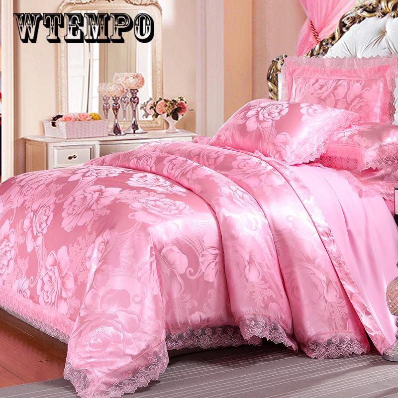 Jacquard Luxury Bedding Set Queen/king Size Bed Set Lace Duvet Cover Fitted/bed Sheet Sets