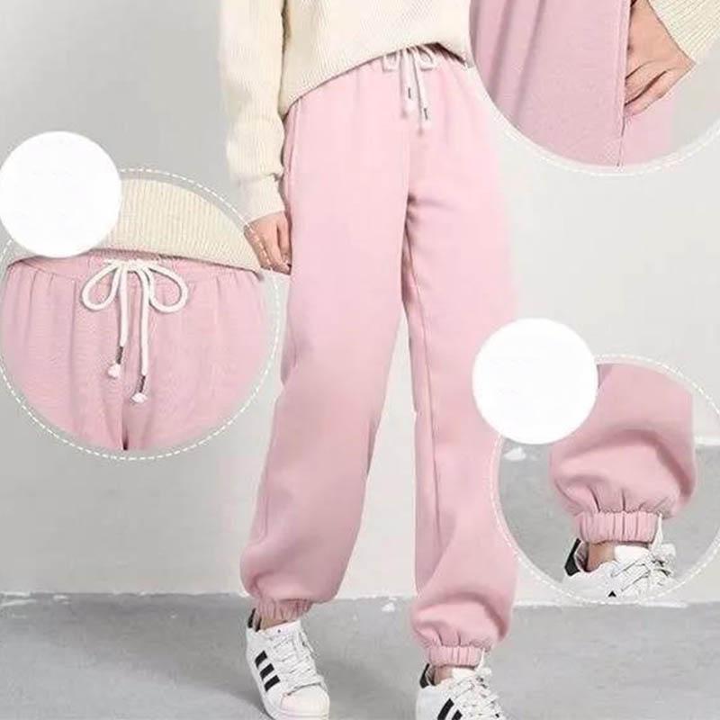 Lamb Cashmere Plus Velvet Thickened Student Guard Pants Nine-point Loose-fitting Casual Pants Fashionable Warm Winter All-match Sports Pants