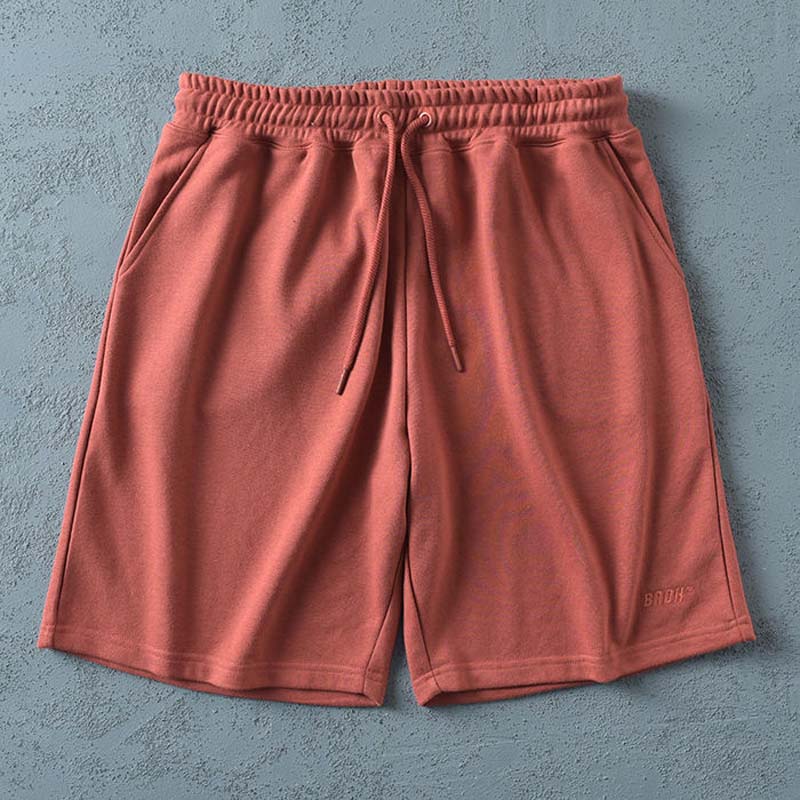 Simple Knitted Terry Shorts Male Summer Trend Student Loose Sports Five-point Pants