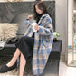 Winter High-end Imitation Mink Fur Coat All-match  Women's Mid-length Plus Cotton Slim Cardigan Plaid  Women's Loose Thick Knitted Coat