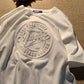3D Engraved T-shirt Solid Color Retro Tees Summer Men O-neck Short Sleeve Shirt Bump Trend Casual Thin Pullover